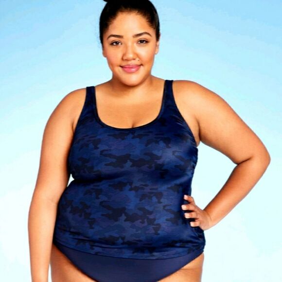 All in Motion Blue Swim Tankini Top - Picture 1 of 5